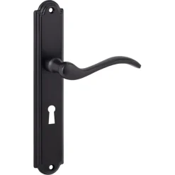 Deurbeslag Binnendeur|Deurklinken > KARWEI deurkruk set Tiago ovaal schild sleutelgat 56 mm oud bruin messing