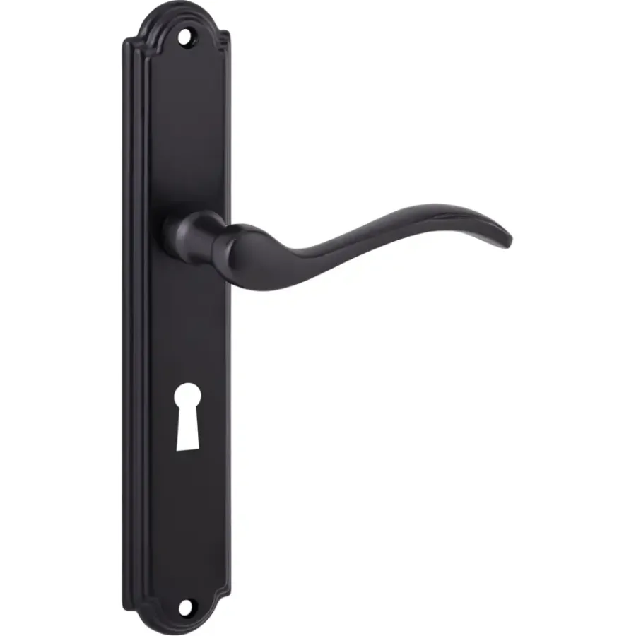 Deurbeslag Binnendeur|Deurklinken > KARWEI deurkruk set Tiago ovaal schild sleutelgat 56 mm oud bruin messing