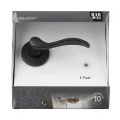 Deurbeslag Binnendeur|Deurklinken > KARWEI deurkruk set Tiago rond rozet oud bruin messing