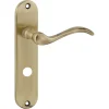 Deurbeslag Binnendeur|Deurklinken > KARWEI deurkruk set Vitor ovaal schild vrij-bezet sluiting 63/8 mm messing antiek