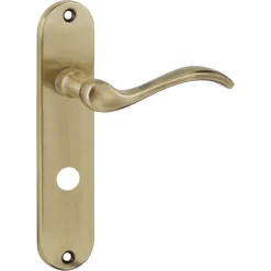 Deurbeslag Binnendeur|Deurklinken > KARWEI deurkruk set Vitor ovaal schild vrij-bezet sluiting 63/8 mm messing antiek