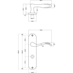 Deurbeslag Binnendeur|Deurklinken > KARWEI deurkruk set Vitor ovaal schild vrij-bezet sluiting 63/8 mm messing antiek