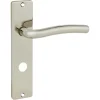 Deurbeslag Binnendeur|Deurklinken > KARWEI deurkruk set Wave recht schild vrij-bezet sluiting 63/8 mm nikkel glans