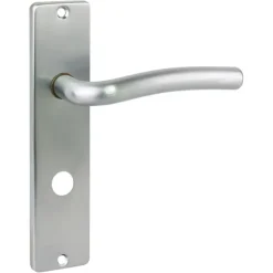 Deurbeslag Binnendeur|Deurklinken > KARWEI deurkruk set Wave recht schild vrij-bezet sluiting 63/8 mm chroom mat