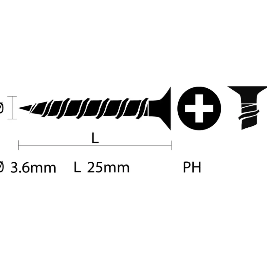 KARWEI gipsplaatschroef 3,6x25 mm zwart (50 stuks)