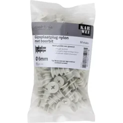 KARWEI Gips plug 6x22mm 50ST + bit