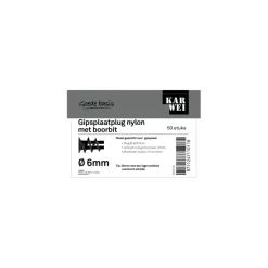 KARWEI Gips plug 6x22mm 50ST + bit
