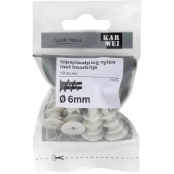 KARWEI Gips plug 6x22mm 10ST + bit