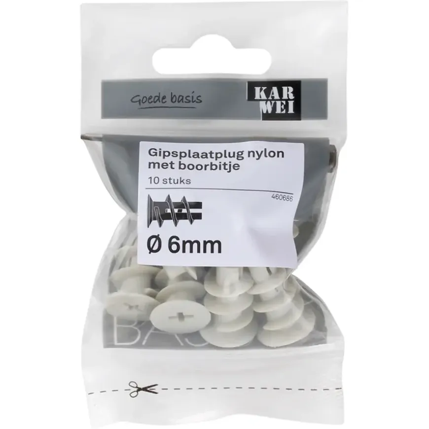 KARWEI Gips plug 6x22mm 10ST + bit
