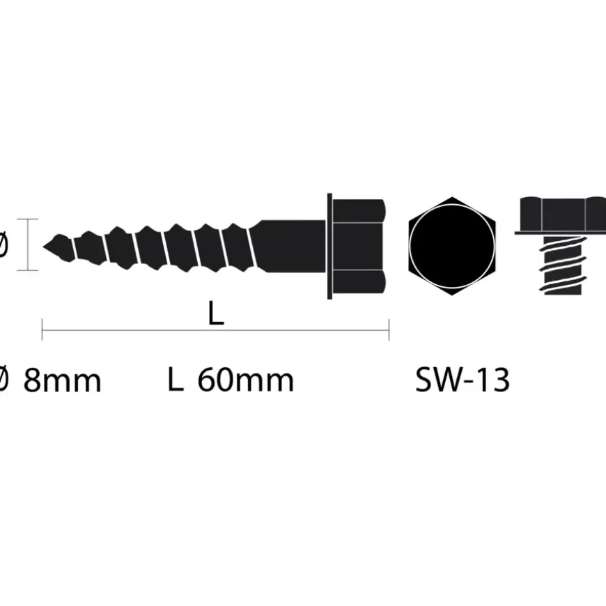 KARWEI houtdraadbout M8x60 mm 15 stuks