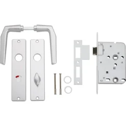 Deursloten|Cilinders > KARWEI insteekslot badkamerslot/wc-slot compleet met deurschild Doorn 50mm PC 63mm