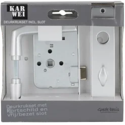 Deursloten|Cilinders > KARWEI insteekslot badkamerslot/wc-slot compleet met deurschild Doorn 50mm PC 63mm