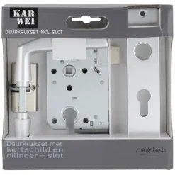 Deursloten|Cilinders > KARWEI insteekslot set compleet cilinder en deurschild Doorn 50mm