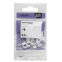 Kabelklemmen > KARWEI kabelclip wit 6 mm (15 stuks)