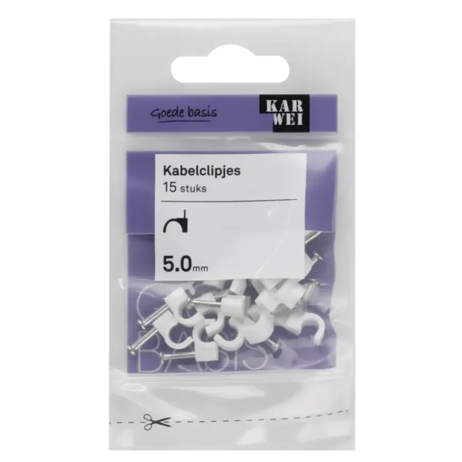 Kabelklemmen > KARWEI kabelclip wit 5 mm (15 stuks)