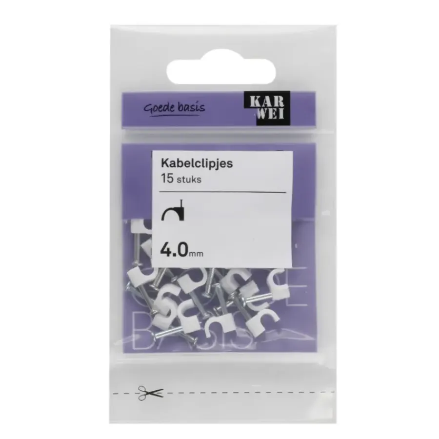Kabelklemmen > KARWEI kabelclip wit 4 mm wit (15 stuks)