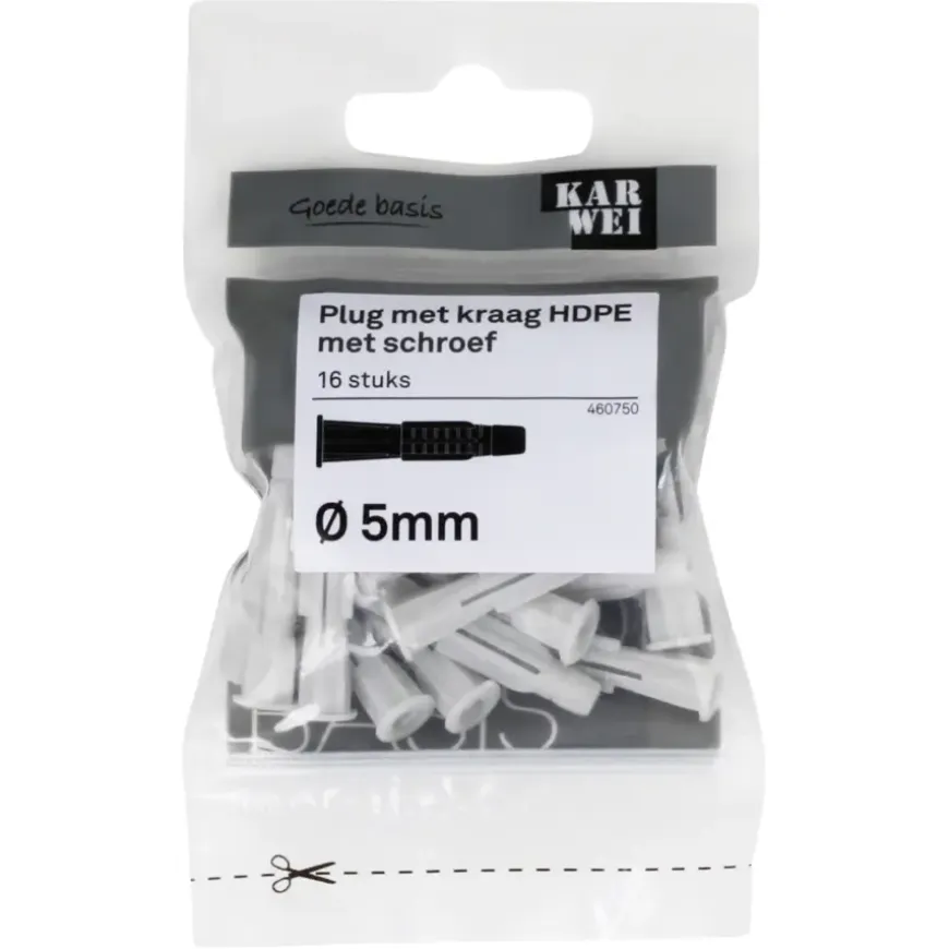 KARWEI kraagplug 5x30mm + uni 3,5x45mm 16ST