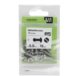 KARWEI metaalbout RVS 5x16 mm 10 stuks
