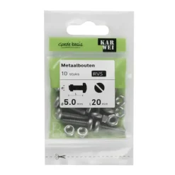 KARWEI metaalbout RVS 5x20 mm 10 stuks