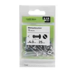 KARWEI metaalbout verzinkt 4x25 mm 15 stuks