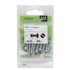 KARWEI metaalbout verzinkt 4x40 mm 15 stuks