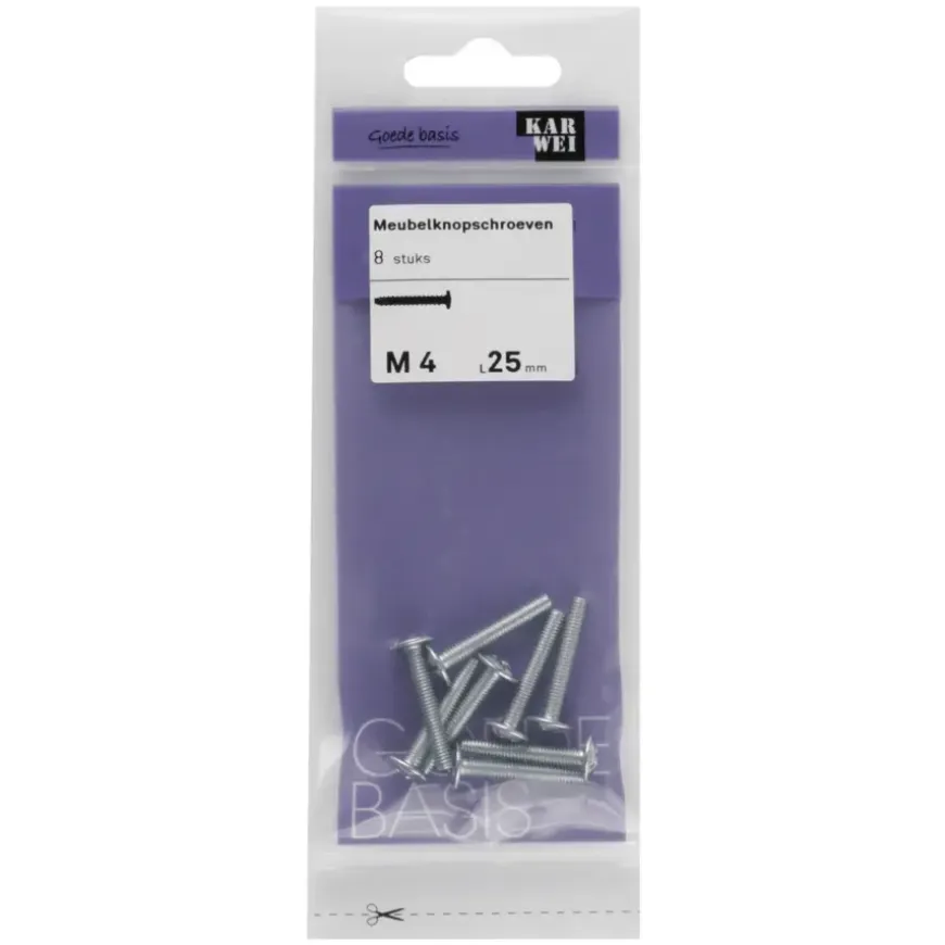 KARWEI meubelknopschroef M4x25 mm (8 stuks)