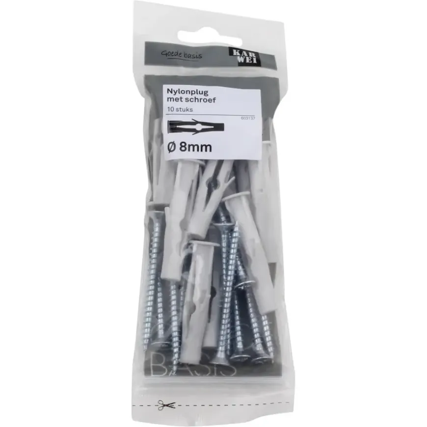 KARWEI Nylonplug 8x50mm + uni 5x60mm 10ST