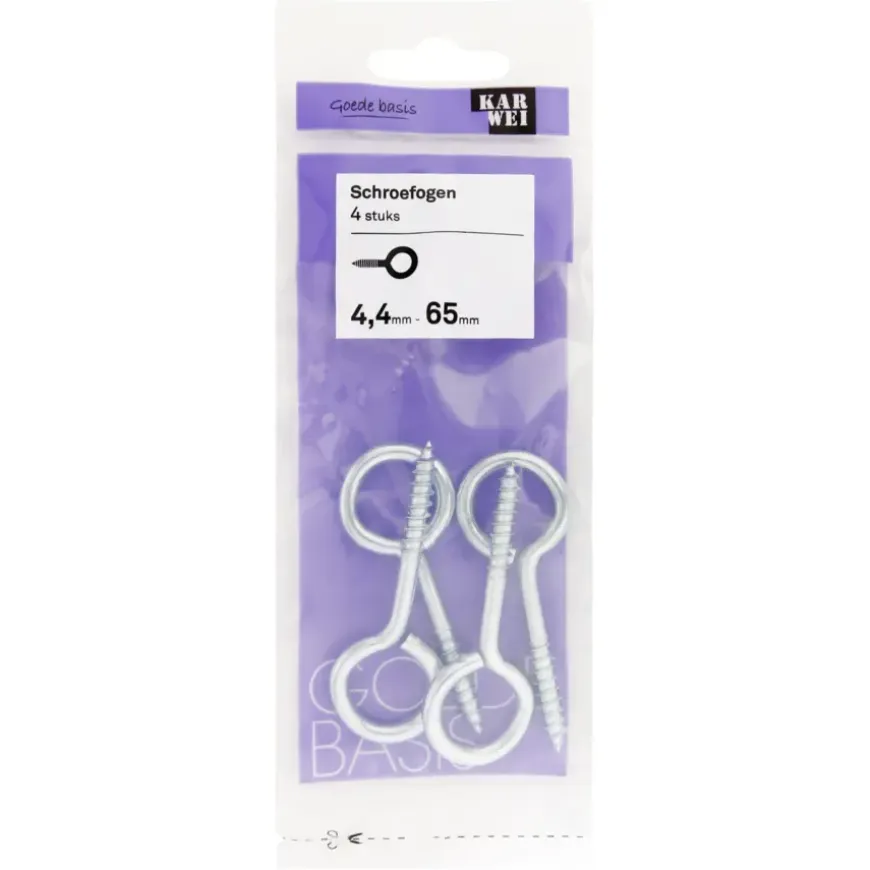 KARWEI Schroefogen verzinkt 4,4mm - 65mm 4st.