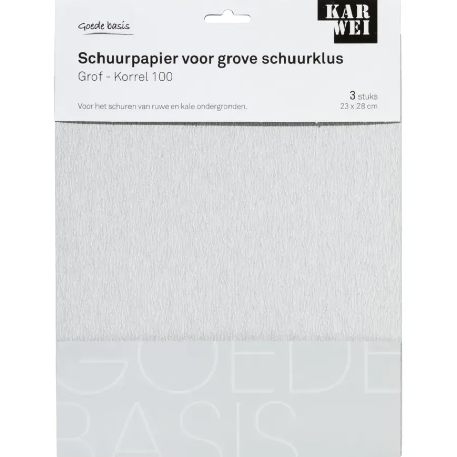 Schuuraccessoires > KARWEI schuurpapier grove schuurklus grof K100 (3 stuks)