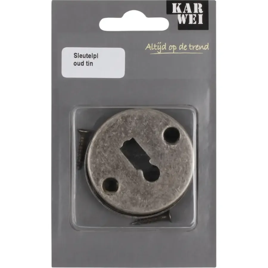 Deurbeslag Binnendeur|Deurbeslag Binnen > KARWEI sleutel rozet rond tin look (messing)