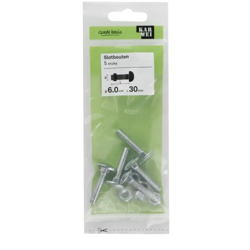 KARWEI slotbout verzinkt 6x30 mm (5 stuks)