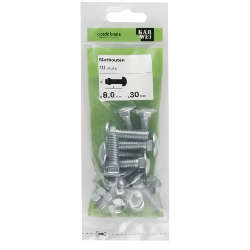 KARWEI slotbout verzinkt 8x30 mm (10 stuks)