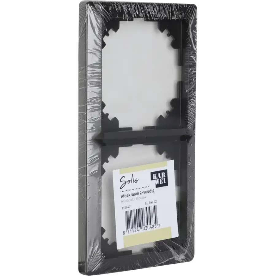 Afdekramen|Inbouw Schakelmateriaal > KARWEI Solis afdekraam 2-voudig antraciet