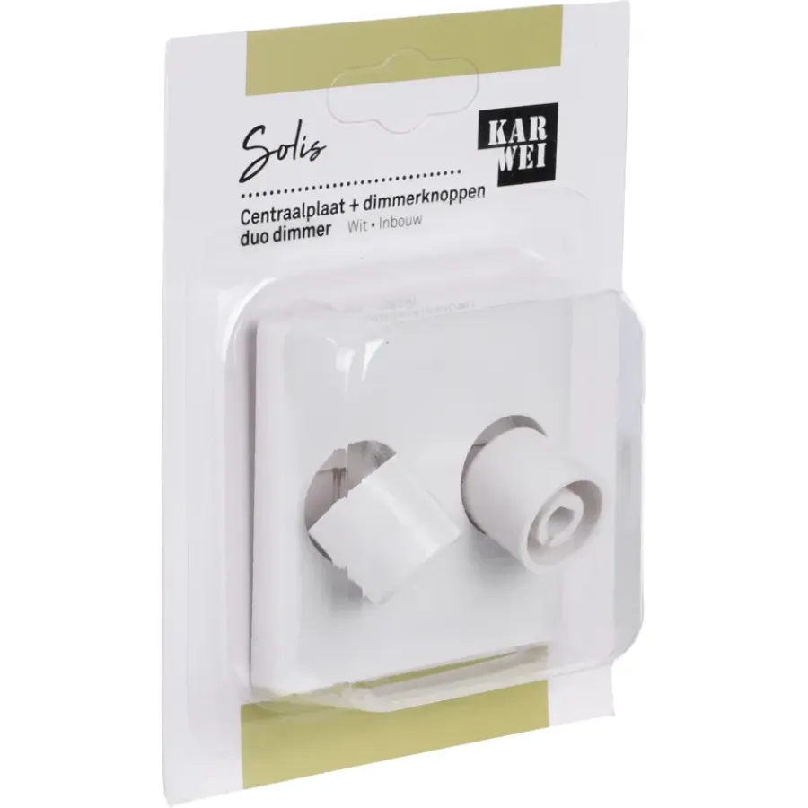 Dimmers|Inbouw Schakelmateriaal > KARWEI Solis Centraalplaat Duodimmer Wit