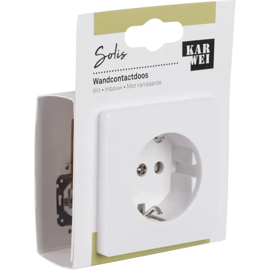 Inbouw Schakelmateriaal|Stopcontacten & Overige Contactdozen > KARWEI Solis enkel wandcontactdoos wit