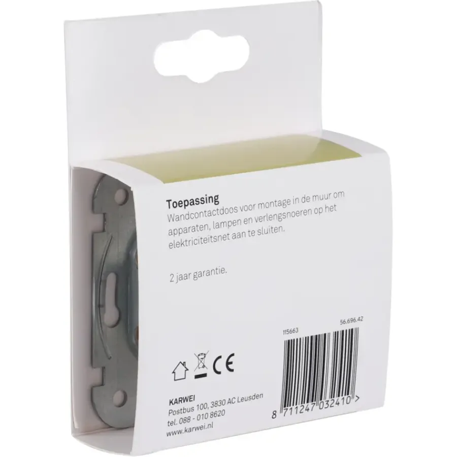 Inbouw Schakelmateriaal|Stopcontacten & Overige Contactdozen > KARWEI Solis enkel wandcontactdoos wit