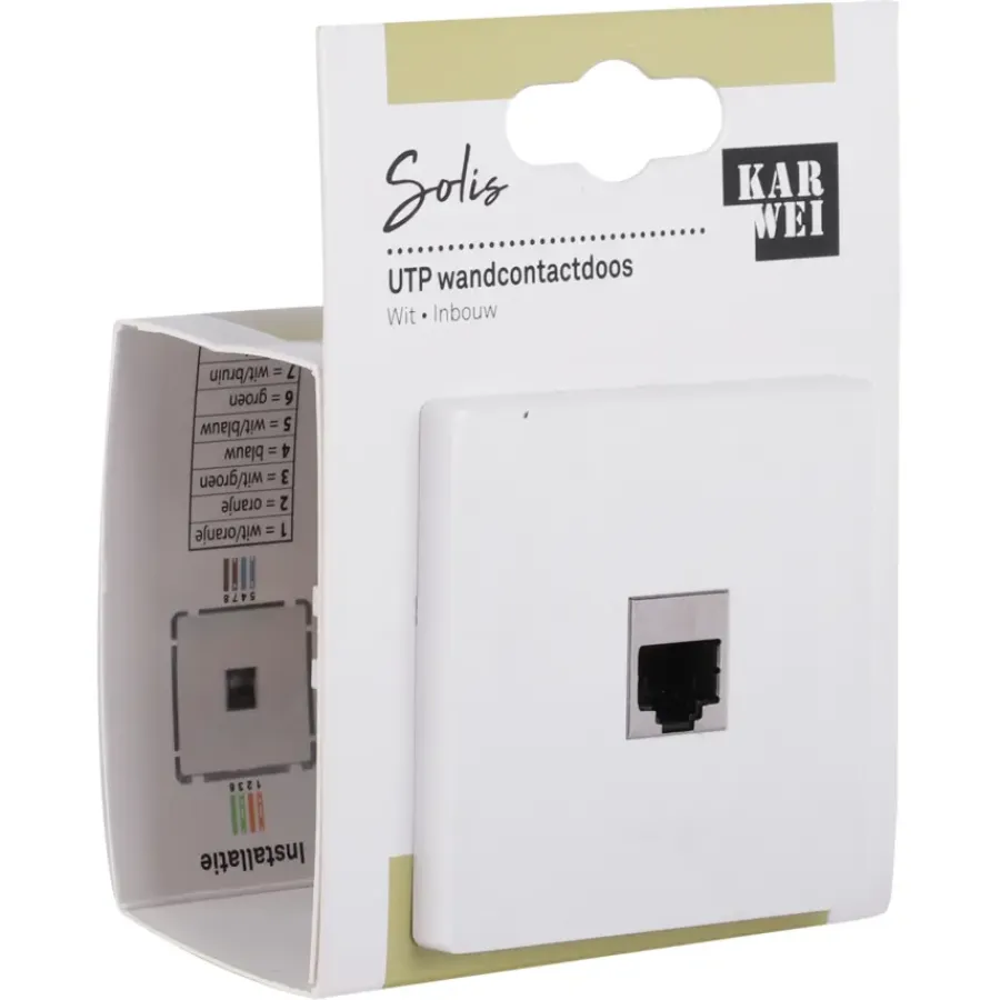 Inbouw Schakelmateriaal|Stopcontacten & Overige Contactdozen > KARWEI Solis Wandcontactdoos UTP Wit