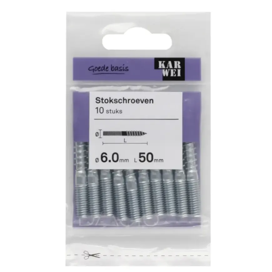 KARWEI stokschroef 6x50 mm (10 stuks)