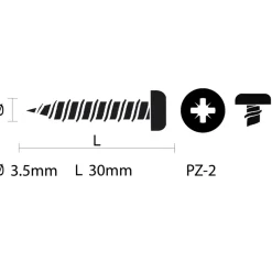 KARWEI unischroef cilinderkop rvs 3,5x30 mm (15 stuks)