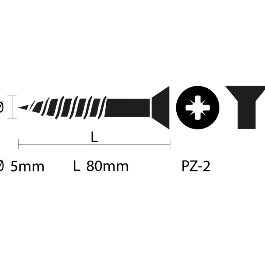 KARWEI unischroef platkop rvs 5x80 mm (50 stuks)