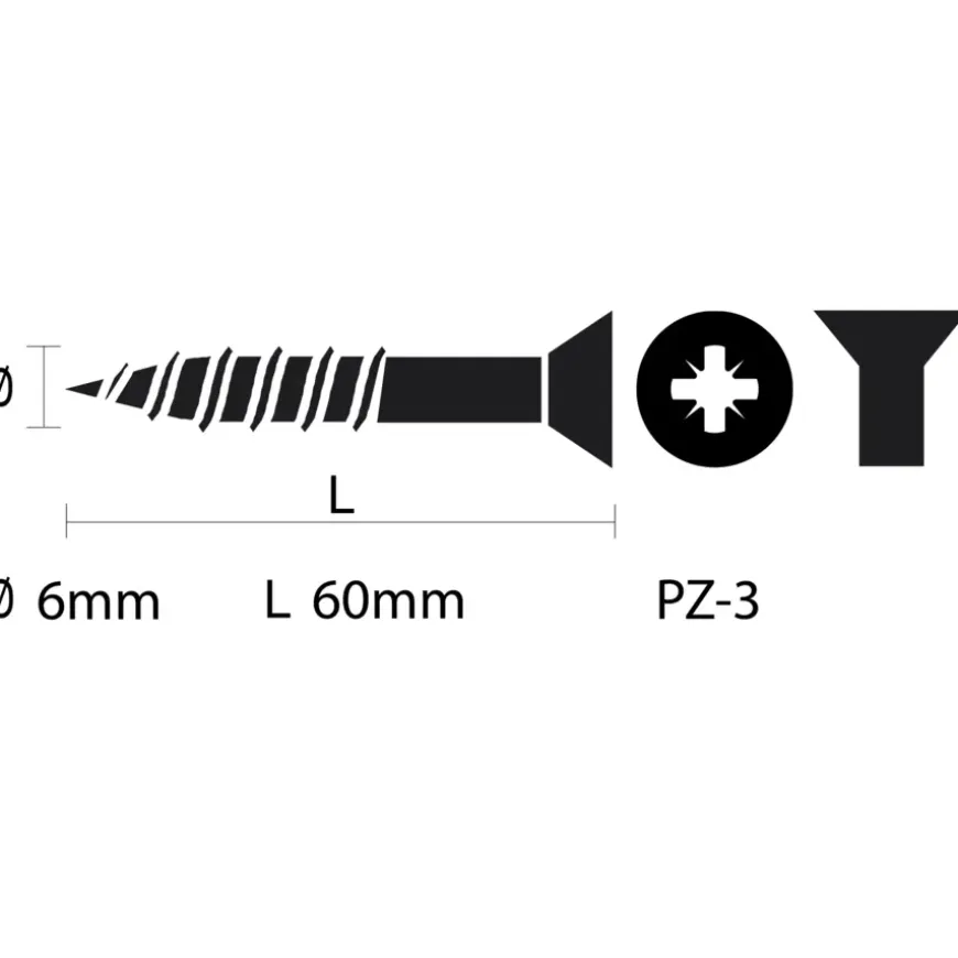 KARWEI unischroef platkop rvs 6x60 mm (70 stuks)