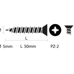 KARWEI unischroef platkop rvs 5x50 mm (100 stuks)