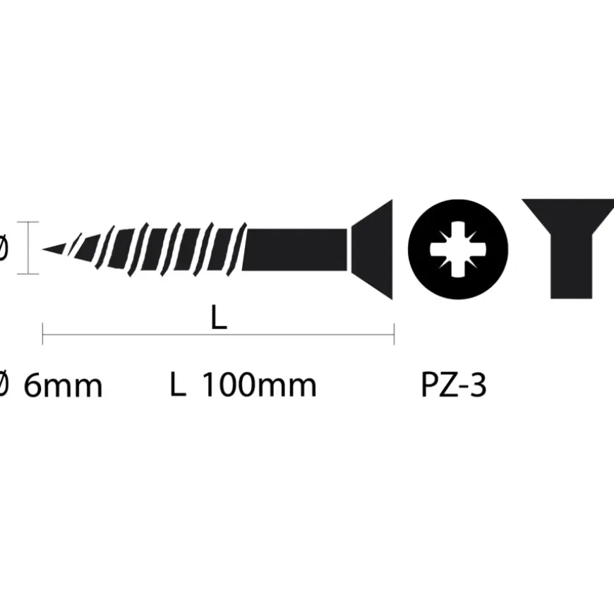 KARWEI unischroef platkop verzinkt 6x100 mm (10 stuks)