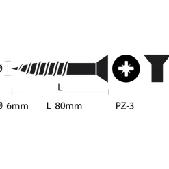 KARWEI unischroef platkop verzinkt 6x80 mm (15 stuks)