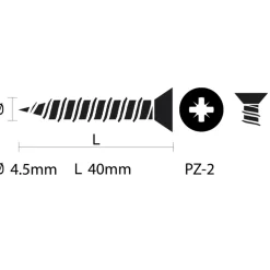 KARWEI unischroef platkop verzinkt 4,5x40 mm (200 stuks)