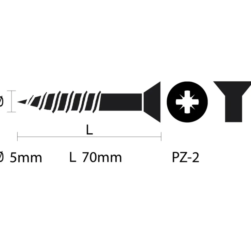 KARWEI unischroef platkop verzinkt 5x70 mm (15 stuks)