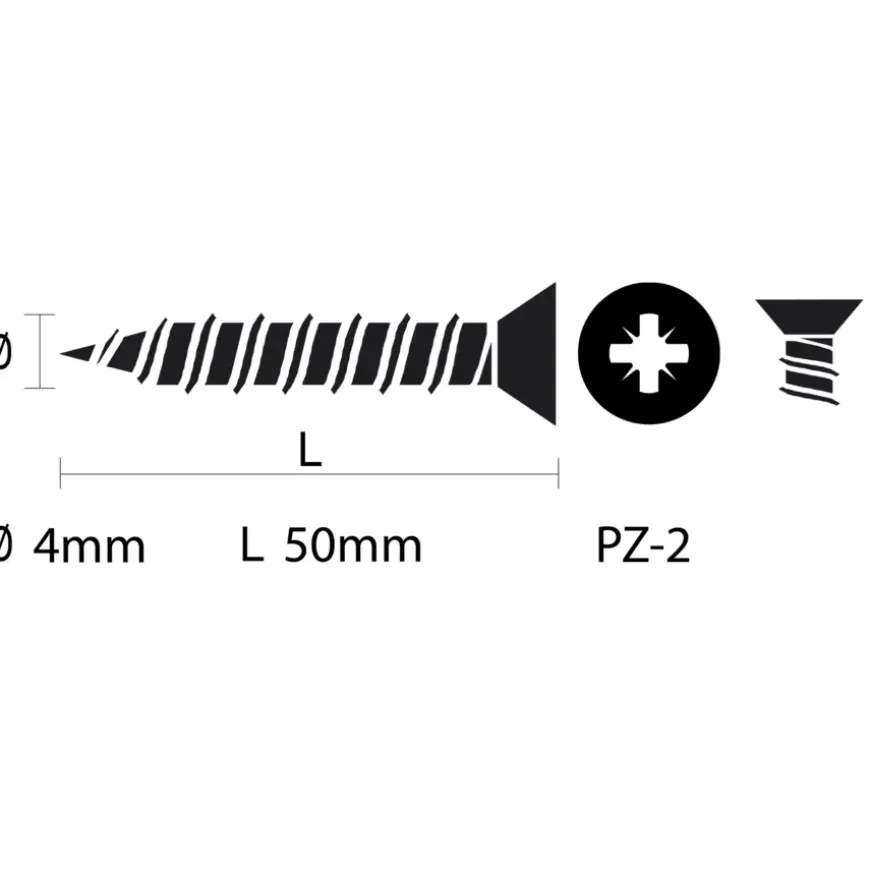 KARWEI unischroef platkop verzinkt 4x50 mm (150 stuks)