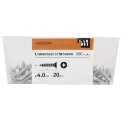 KARWEI unischroef platkop verzinkt 4x20 mm (200 stuks)