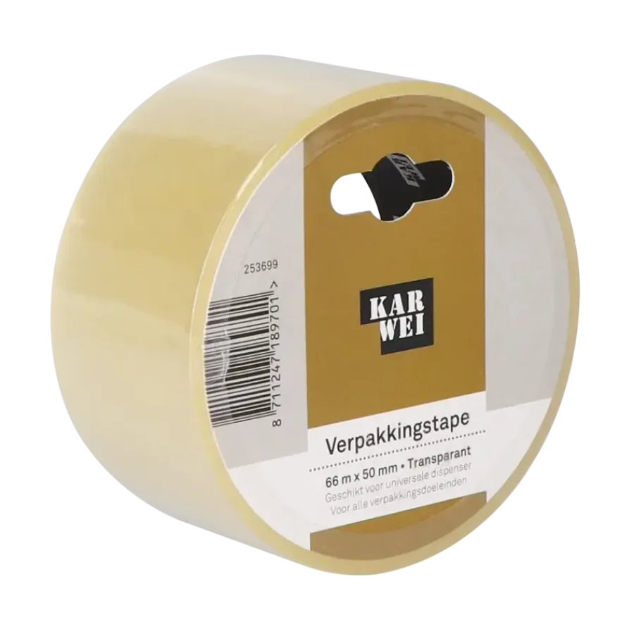 Verpakkingstape > KARWEI verpakkingstape transparant 66 m x 50 mm
