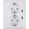 Inbouw Schakelmateriaal|Stopcontacten & Overige Contactdozen > KARWEI Zenith Dubbel Stopcontact Geaard met Twee USB-C Poorten Wit